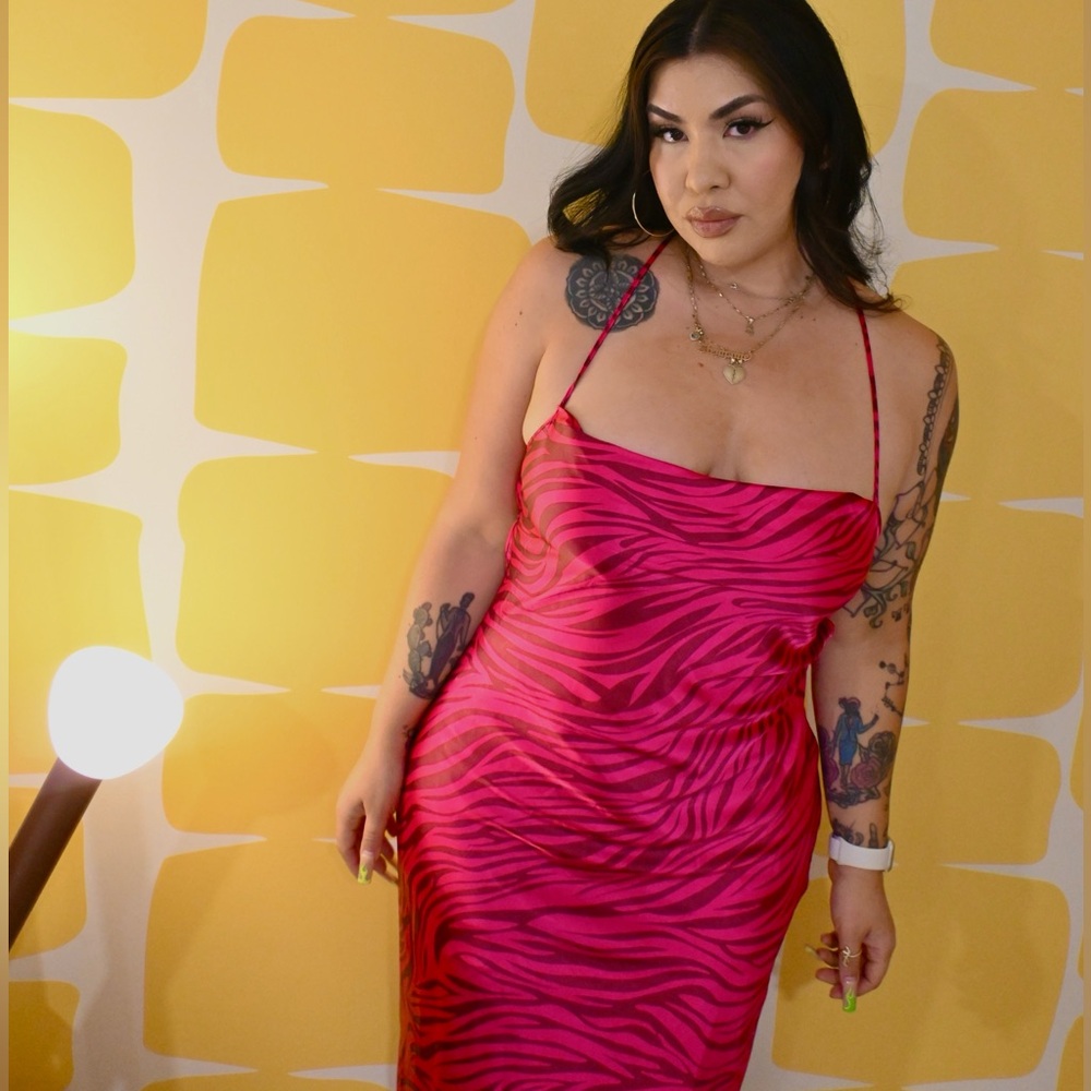 Pink Zebra Print Dress